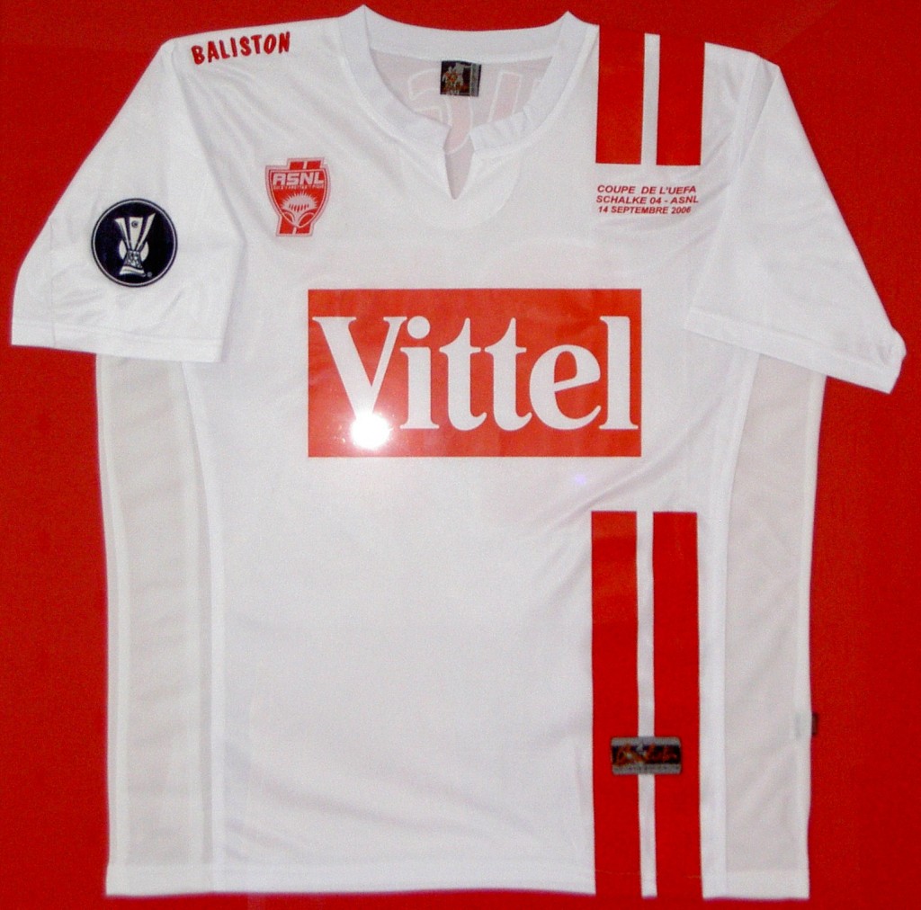 Maillot Domicile ASNL Nancy Lorraine 2009-2010 – Blanc, Taille S, Numéro 4 – Très Bon état